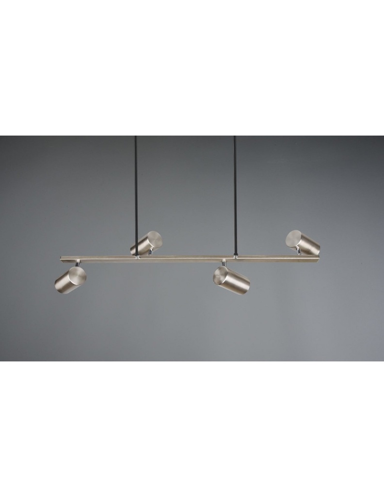 Sospensione 4 Faretti Spot GU10 Orientabili Marley Nichel Trio Lighting - Samnite
