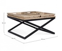 Tavolino Tray con vassoio 90x90 cm - Samnite