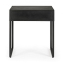 Tavolino nero 1 cassetto in legno stile industriale 50x35x55 - Samnite