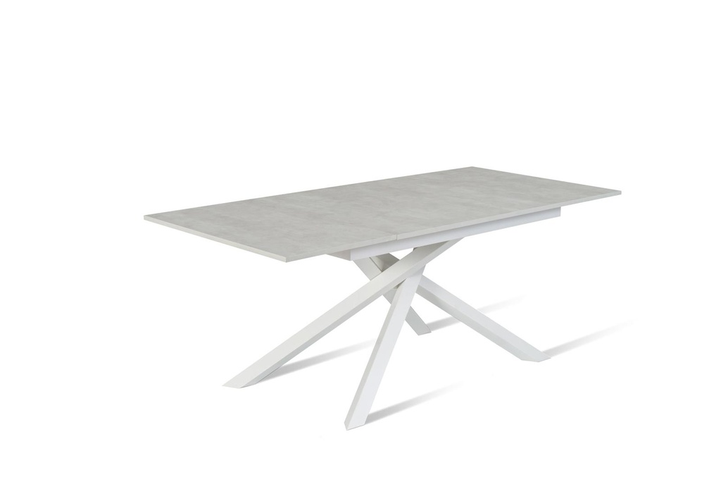 Tavolo allungabile cemento bianco-bianco 90 cm x 140- 190 cm H. 76 cm - Samnite