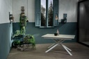 Tavolo allungabile cemento bianco-bianco 90 cm x 140- 190 cm H. 76 cm - Samnite