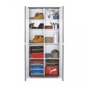 Slim multipurpose wardrobe with two doors and eight shelves in Ash White 83x29x h190 cm