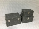 Baule vintage ecopelle grigio 1-3 cm 50 x 80 x h 30,5