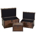Baule 1-3 in legno ecopelle marrone
