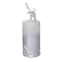 Candela paraffina led argento cm ø7,5h15