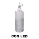 Candela paraffina led argento cm ø8h18