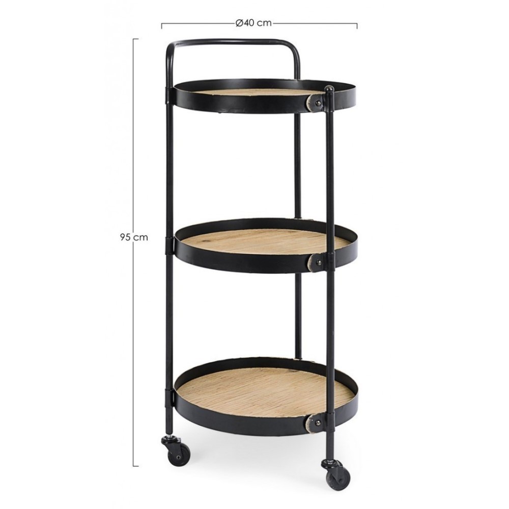 Carrello vintage 3 ripiani Jerrod