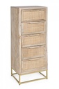 Cassettiera 5 cassetti naturale in legno stile vintage