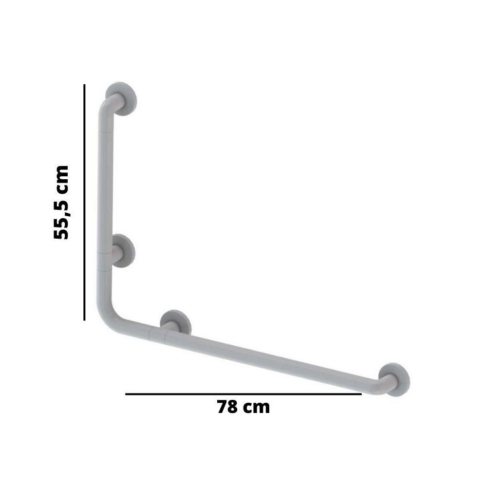Corrimano angolare di sicurezza 78 x 55.5 cm per disabili colore bianco