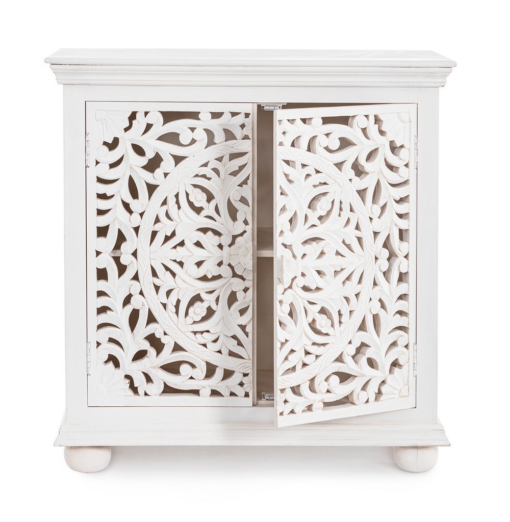 Credenza 2 ante legno bianco Alinta cm 96 x 43 x 98