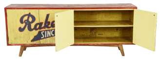 Credenza vintage dipinta 4 ante cm 45 x 200 x h 80