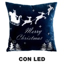 Cuscino led tessuto con renne blu cm40x40x12