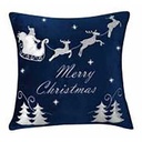 Cuscino led tessuto con renne blu cm40x40x12