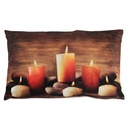 Cuscino tessuto candele led marrone cm30x50