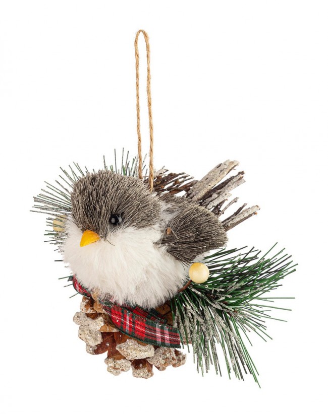 12x Pendaglio Scot Uccellino Grigio C