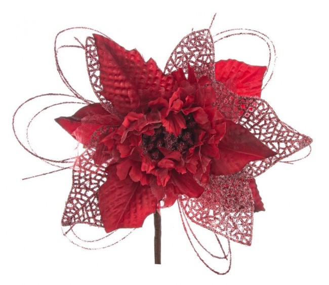 12x Pick Poinsezia Rosso