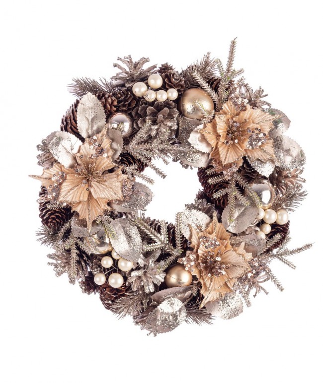 2x Corona Alara Poinsettia Champagne D30