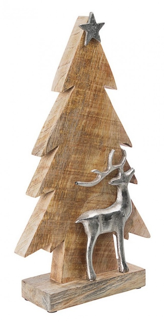 2x Pino Nordique C-Renna Legno-Allum H45