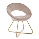 Poltrona Vanity in velluto tortora, gambe in oro - Dimensioni: 58x69x81 cm