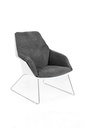 Poltrona affascinante in polipropilene grigio scuro, con base in metallo e rivestimento in tessuto, dimensioni 85x74x86 cm