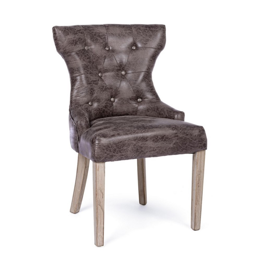 Sedia dark in tessuto stile classico - Misure: 55x52x92 cm