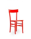 Set di 4 sedie in legno laccato, colore verde e pesca, 48x39x80cm