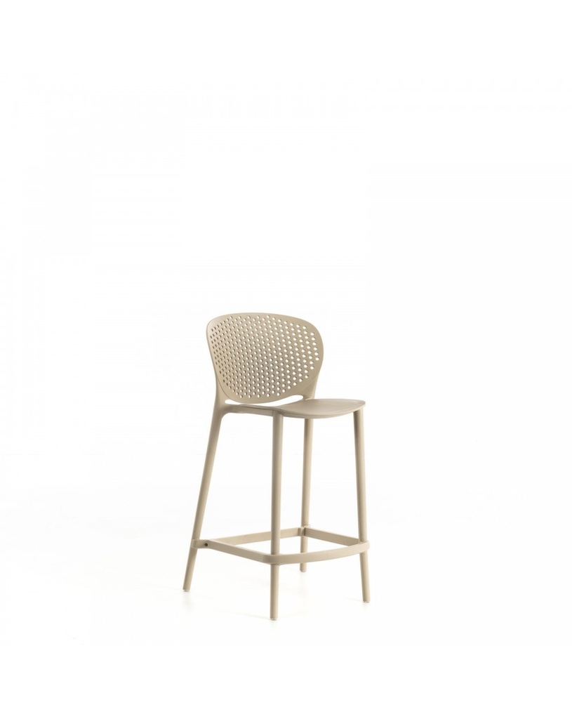 Set di 2 sedie in polipropilene beige, 46cm x 42cm x 93cm
