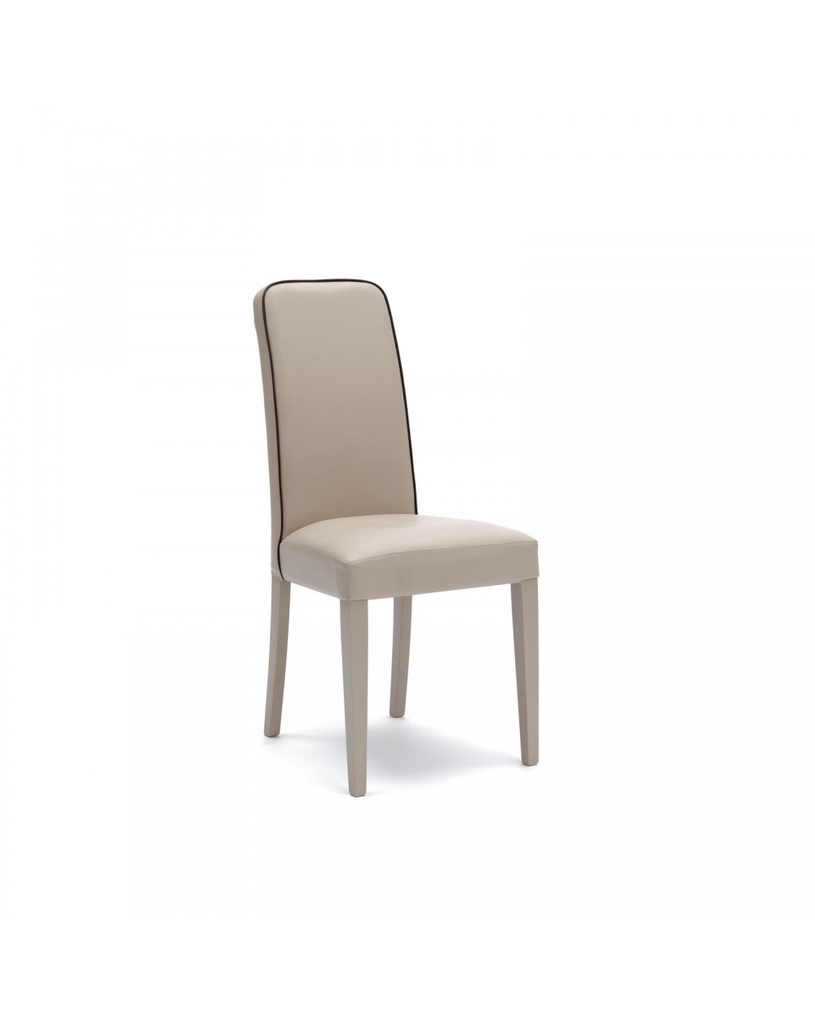 Set di 4 sedie in similpelle beige con struttura in legno, 59cm x 46cm x 99cm
