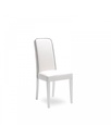 Sedia in similpelle bianca con schienale grigio e gambe in legno, 59cm x 46cm x 99cm