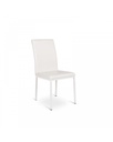 Set di 4 sedie in similpelle bianca con struttura in metallo, 42x43x91 cm