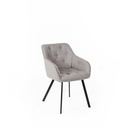 Set di 4 sedie in tessuto elegante, 60cm x 55cm x 79cm, Giallo Ocra