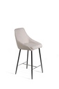 Set dai 2 Sgabelli elegante in tessuto grigio chiaro con gambe in metallo nero, 46cm x 49cm x 97cm