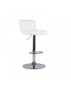 Set dai 2 Sgabelli in similpelle bianca con struttura in metallo grigio, 36cm x 38.5cm x 83/98cm