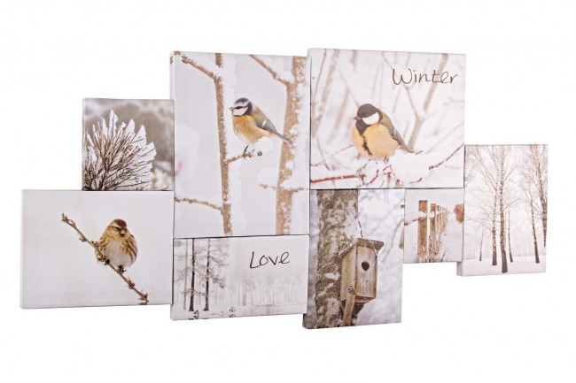 2x Stampa Su Tela Paesaggio Innevato 80X40