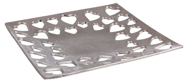2x Vassoio Cathy Qu Cuore Alluminio 30X30