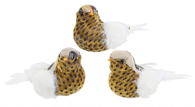 3x Set3 Clip Dafne Uccellino Multi Ocra
