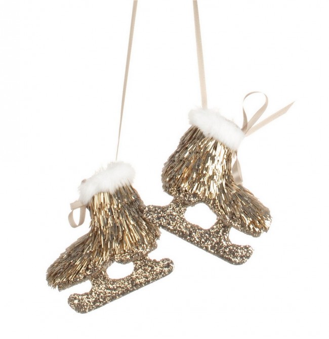 4x Pendaglio Essence Pattini Oro