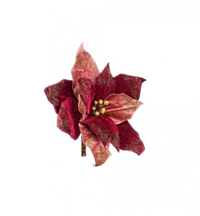 4x Pick Holiday Poinsettia Rosso S