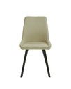 Set di 4 sedie in microfibra beige con struttura in metallo, dimensioni 48x60x87cm