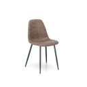 Set di 4 sedie in similpelle tortora vintage, dimensioni 44cm x 50cm x 84cm