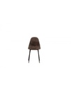 Set di 4 Sedie in Similrattan Marrone con Struttura in Metallo Grigio Scuro, 43cm x 38cm x 86.5cm