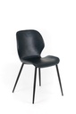 Set di 4 Sedie in Soft-Touch, 55cm x 45cm x 83cm, con gambe in metallo nero