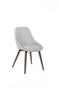 Sedia elegante in tessuto con gambe in massello di noce - 58cm x 49cm x 85cm