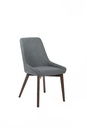 Set di 4 sedie in tessuto grigio scuro con gambe in massello di noce, 62cm x 49.5cm x 87cm