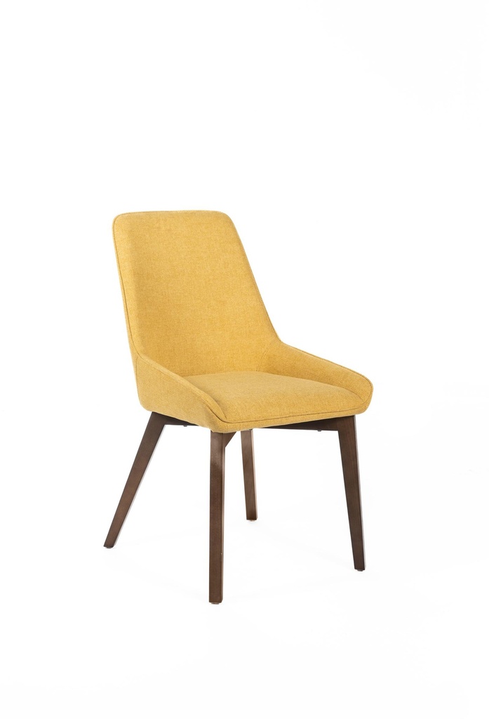 Set di 4 sedie in tessuto di alta qualità, 62cm x 49.5cm x 87cm, con struttura in massello di noce