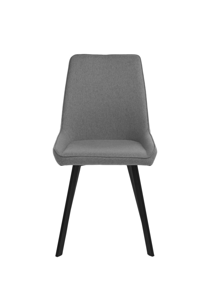 Set di 4 sedie in microfibra grigio scuro, 48x60x87 cm, con struttura in metallo