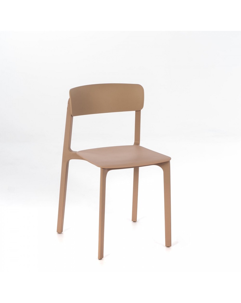 Set di 4 sedie in polipropilene marrone chiaro, 41x46x79.5cm