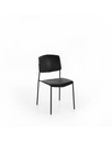 Set di 4 sedie in polipropilene con struttura in metallo, nero, 52cm x 52cm x 79cm