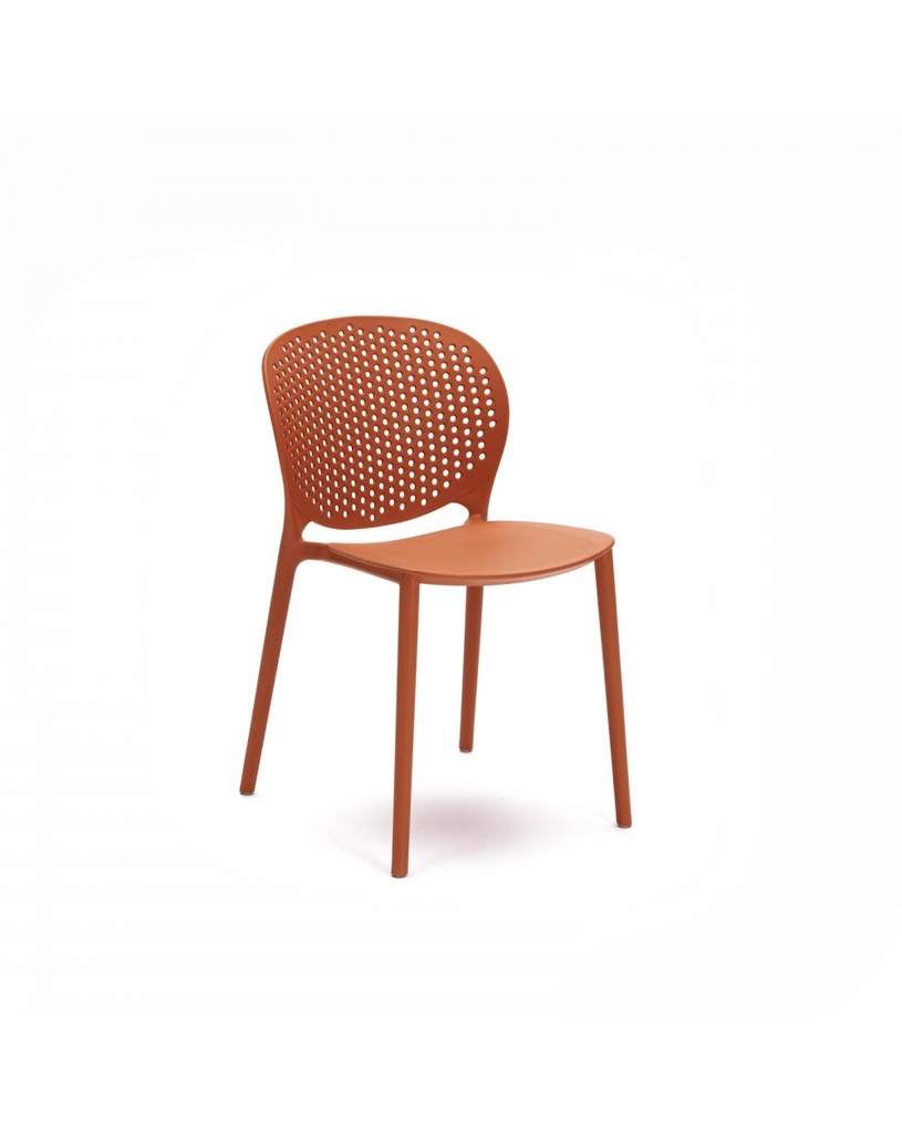 Set di 4 sedie in polipropilene arancione, 48x56x80cm