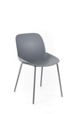 Set di 4 sedie eleganti in polipropilene, 55cm x 46cm x 79cm, colore grigio scuro